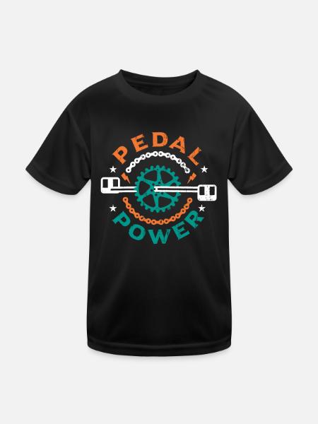 Pedal Power Anti Ebike Bike Cycling - Kids Functional T-Shirt - black - Front