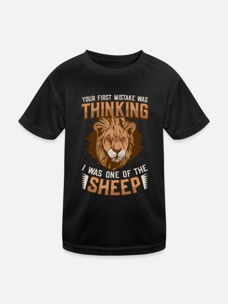 Your mistake was to think I was a sheep. - Kids Functional T-Shirt - black - Front