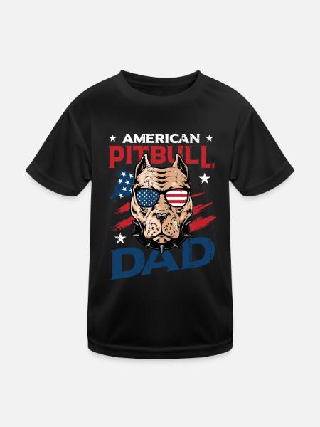 American Pitbull Dad 4 juillet - T-shirt sport Enfant - noir - Devant