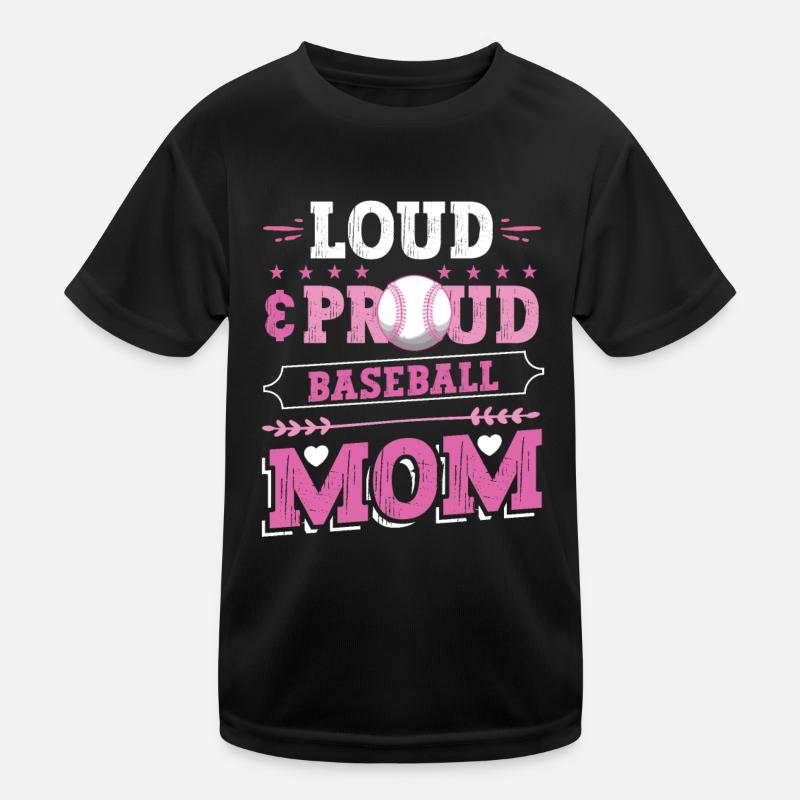 Laut und stolze Baseball-Mutter Kinder Funktions-T-Shirt