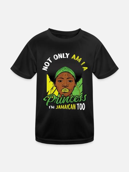 Jamaican princess, I am Jamaican. - Kids Functional T-Shirt - black - Front
