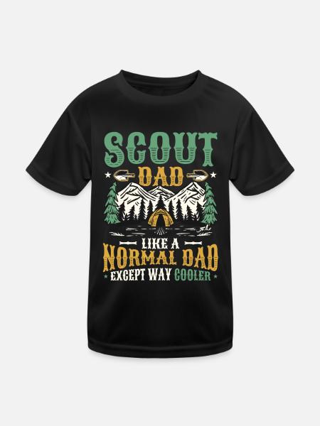 Scout Dad like a normal dad, only much cooler - Kids Functional T-Shirt - black - Front