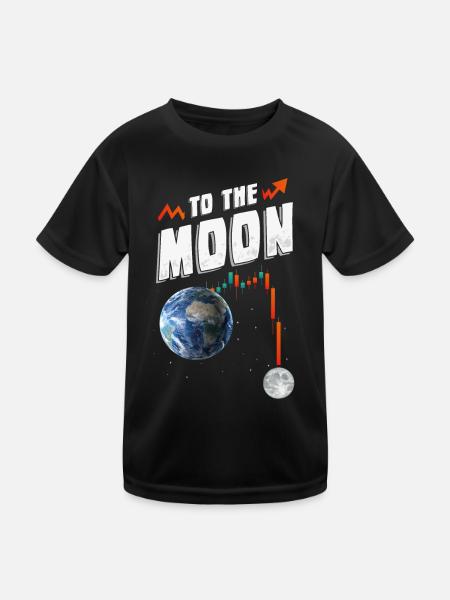 To the Moon, Crypto Crash, Stock Market Traders - Kids Functional T-Shirt - black - Front