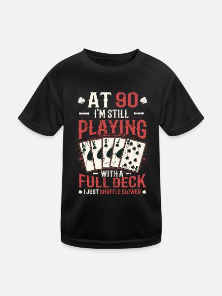 With ninety games, 90th birthday - Kids Functional T-Shirt - black - Front