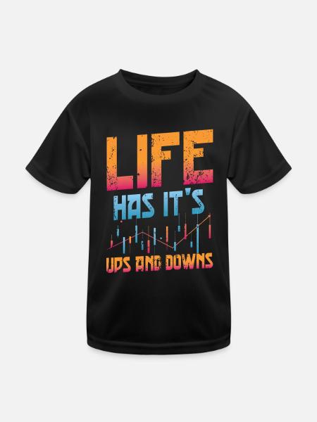 Les traders boursiers montent et descendent Investissements boursiers - T-shirt sport Enfant - noir - Devant