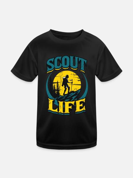 Scout Life Scout Camping Outdoor Scout - Kids Functional T-Shirt - black - Front