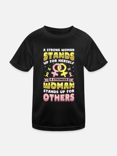 Des femmes fortes se lèvent. - T-shirt sport Enfant - noir - Devant