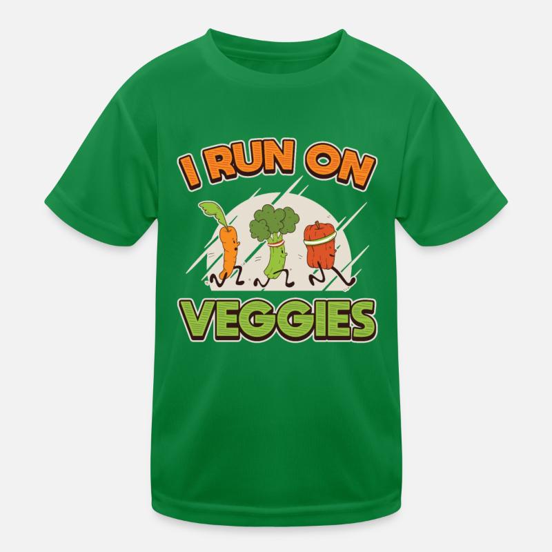 Ich renne auf Veggies, Vegan Runner. Kinder Funktions-T-Shirt