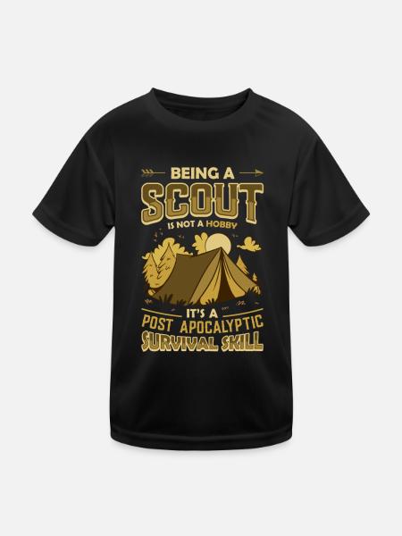 Est une compétence de survie post-apocalyptique Scouting - T-shirt sport Enfant - noir - Devant