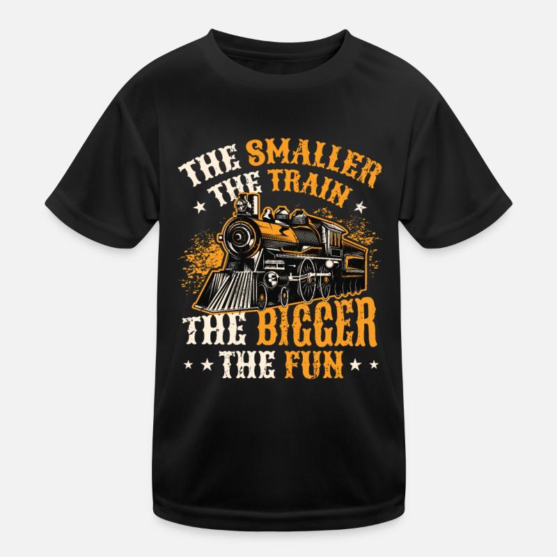 Kleiner der Zug, desto größer die Modelleisenbahn Kinder Funktions-T-Shirt