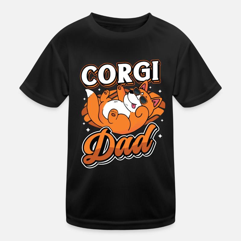 Corgi Dad Kinder Funktions-T-Shirt