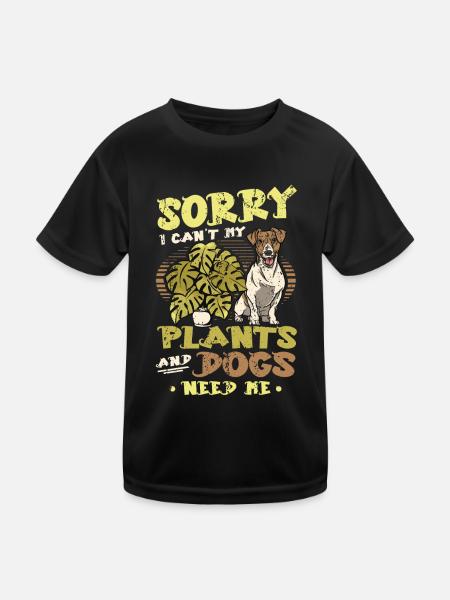 Sorry I Can´t My Plants And Dogs, Hundeliebhaber. - Kinder Funktions-T-Shirt - Schwarz - Vorne