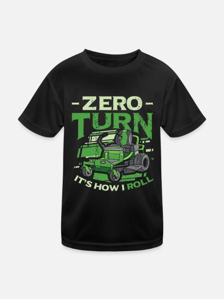 Zero Turn It's How I Roll Lawn Mower - Kids Functional T-Shirt - black - Front