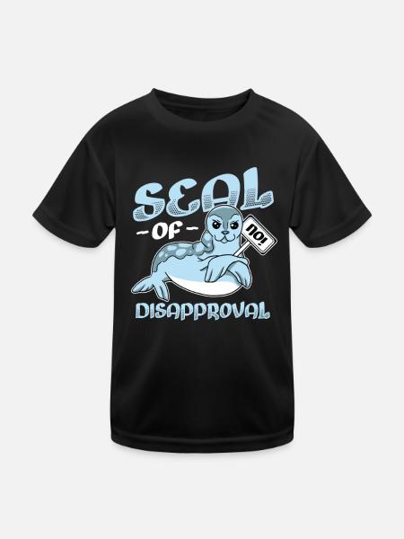 Sceau de rejet dire non. - T-shirt sport Enfant - noir - Devant