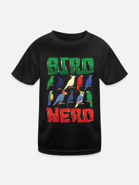 Bird Watching Nerd - Kids Functional T-Shirt - black - Front
