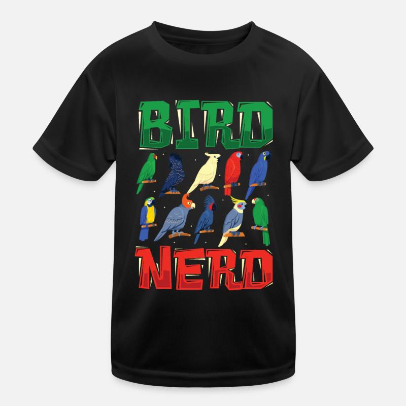 Vogelbeobachtung Nerd - Kinder Funktions-T-Shirt - Schwarz
