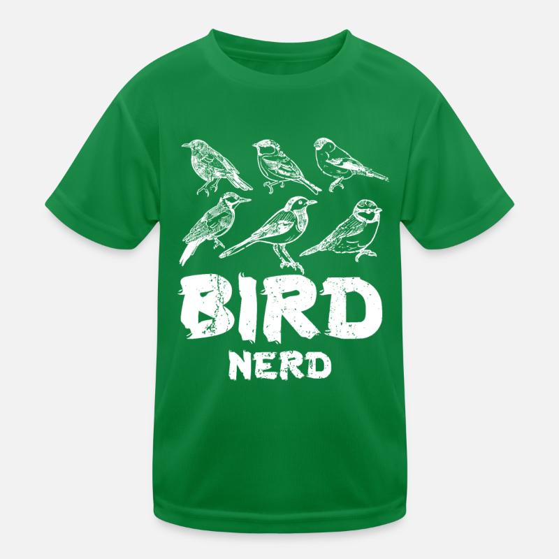 Bird Watching Nerd Kids Functional T-Shirt