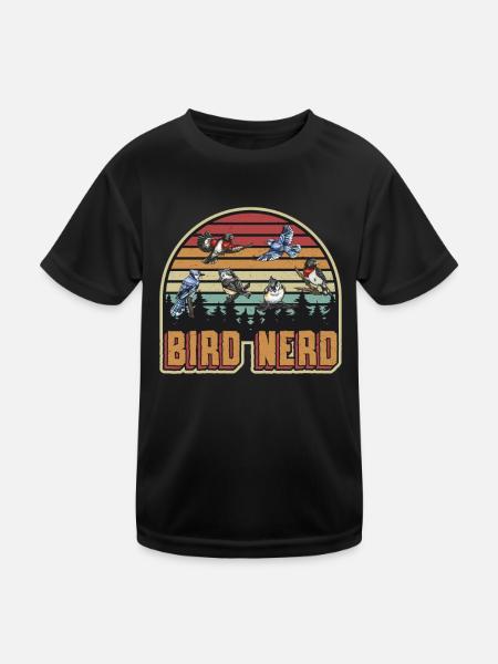 Bird Watching Nerd - Kids Functional T-Shirt - black - Front