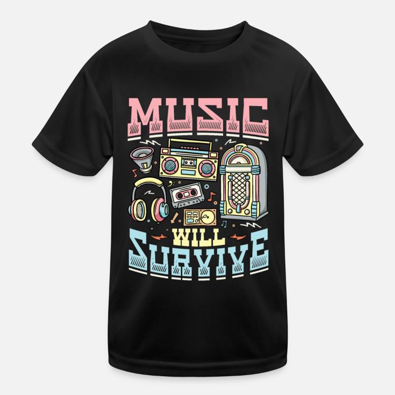 Musik wird die Musik der alten Schule überleben Kinder Funktions-T-Shirt