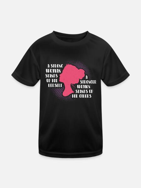 Strong women stand up for justice - Kids Functional T-Shirt - black - Front