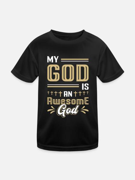 Mein Gott ist ein großartiger Gott. - Kinder Funktions-T-Shirt - Schwarz - Vorne