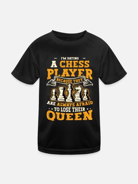 Dating mit einer Schachspielerin Schachfrau - Kinder Funktions-T-Shirt - Schwarz - Vorne