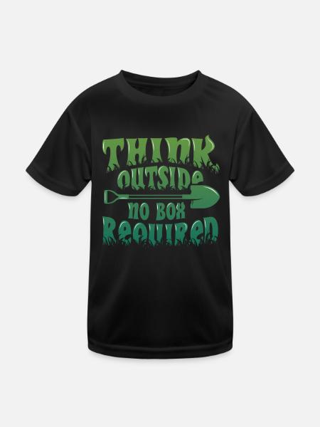 Think Outside, Garten- und Naturliebhaber - Kinder Funktions-T-Shirt - Schwarz - Vorne