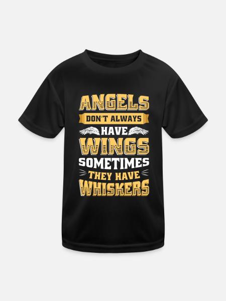 Angels Don't Always Have Wings. - Kids Functional T-Shirt - black - Front
