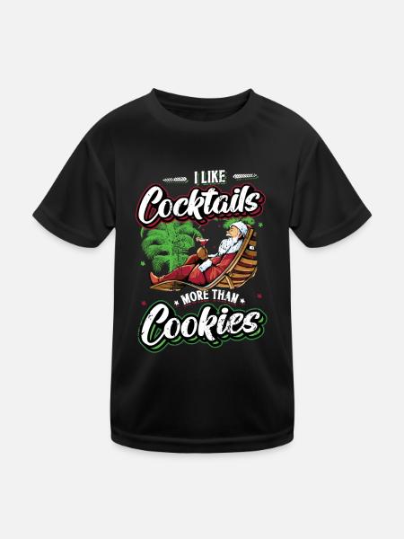 Christmas In Juli, Party, Surfen, Santa Hawaiian - Kinder Funktions-T-Shirt - Schwarz - Vorne