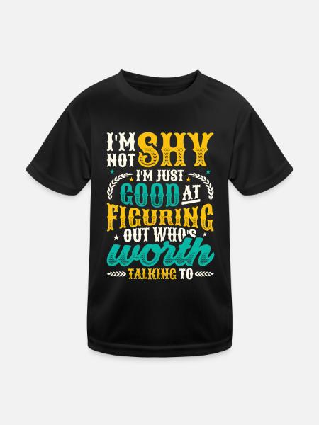 Nicht schüchtern, möchte nur etwas herauszufinden. - Kinder Funktions-T-Shirt - Schwarz - Vorne