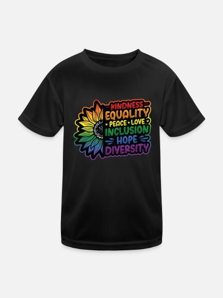 Human Rights, Social Justice - Kids Functional T-Shirt - black - Front