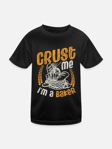 Crust Me I'm A Baker Brotbacken - Kinder Funktions-T-Shirt - Schwarz - Vorne