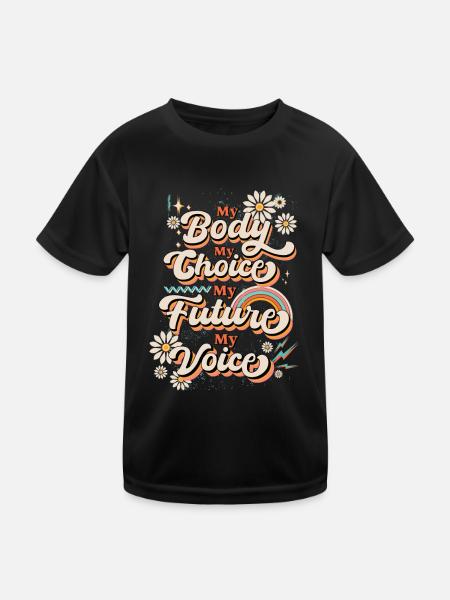 Ma voix Mon corps Mon choix Mon avenir Féministe - T-shirt sport Enfant - noir - Devant