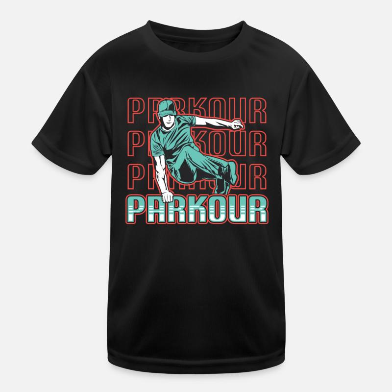 Freelaufender Parkour Kinder Funktions-T-Shirt
