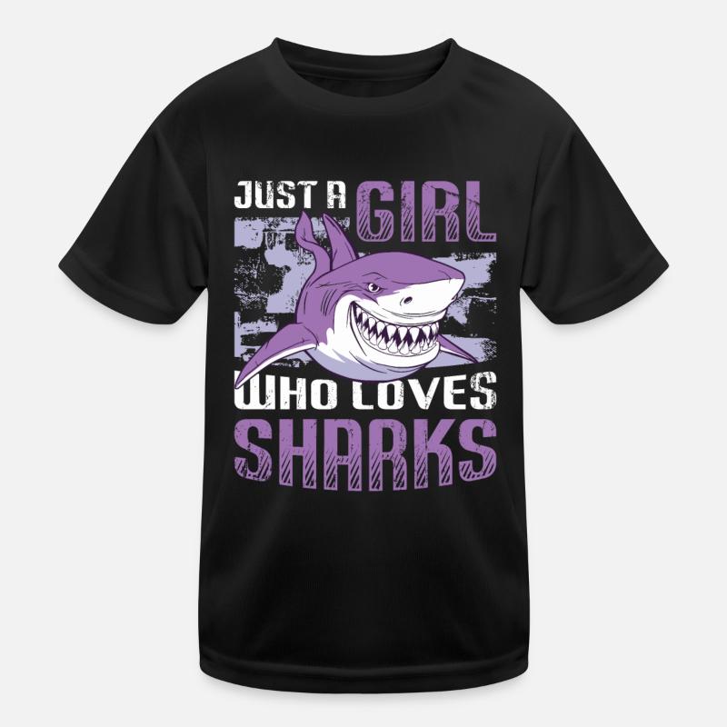 Fille qui aime les requins T-shirt sport Enfant