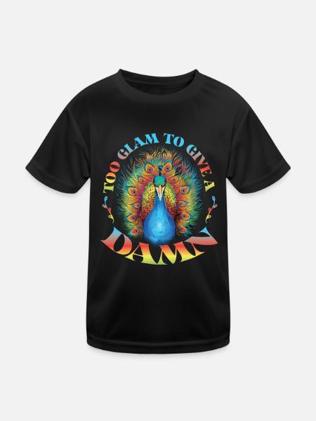 Colorful Peacock - Kids Functional T-Shirt - black - Front