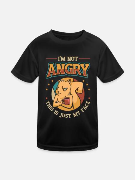 I'm not angry, it's just my face. - Kids Functional T-Shirt - black - Front