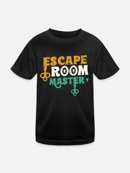 Escape Room Master Escape Room Birthday - Kids Functional T-Shirt - black - Front