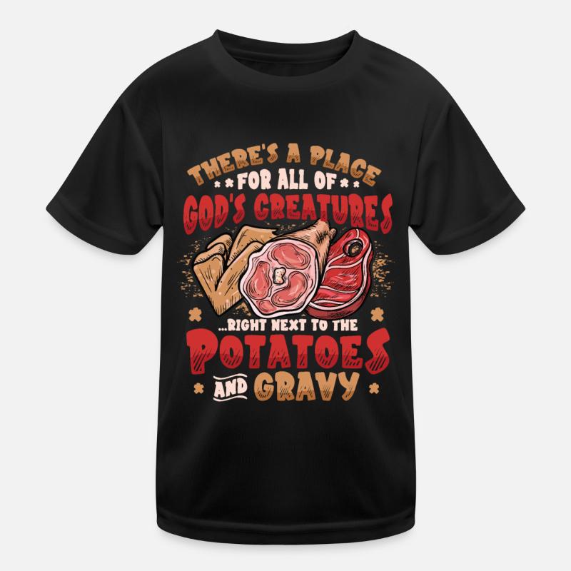 Fleischesser Grillen Fleischliebhaber Kinder Funktions-T-Shirt