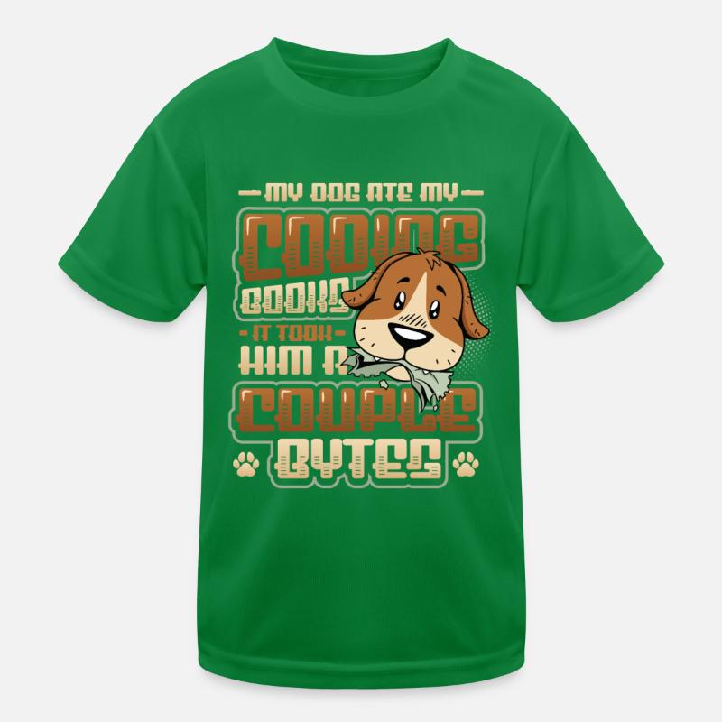 Hund Bytes Code Computer Witz Programmierung Kinder Funktions-T-Shirt