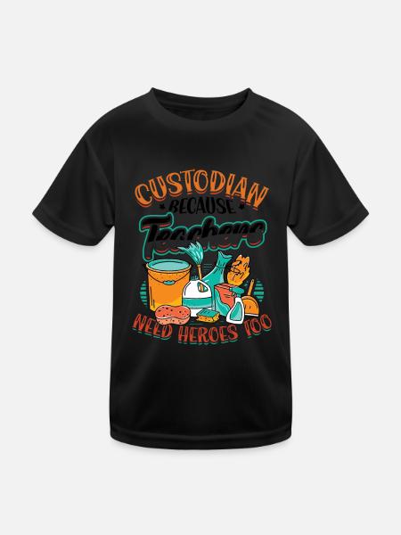 Gardien, car les enseignants ont aussi besoin de héros - T-shirt sport Enfant - noir - Devant