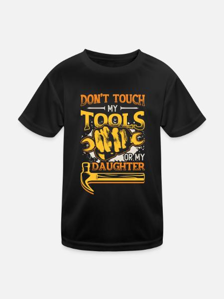 Ne touchez pas à mes outils - T-shirt sport Enfant - noir - Devant