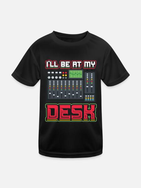 I’ll Be On My Desk Dj Ingénieur du son - T-shirt sport Enfant - noir - Devant