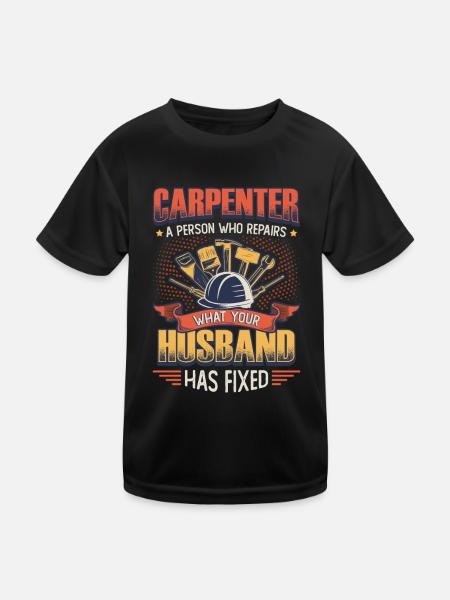 Drôle de menuiserie, charpentier. - T-shirt sport Enfant - noir - Devant