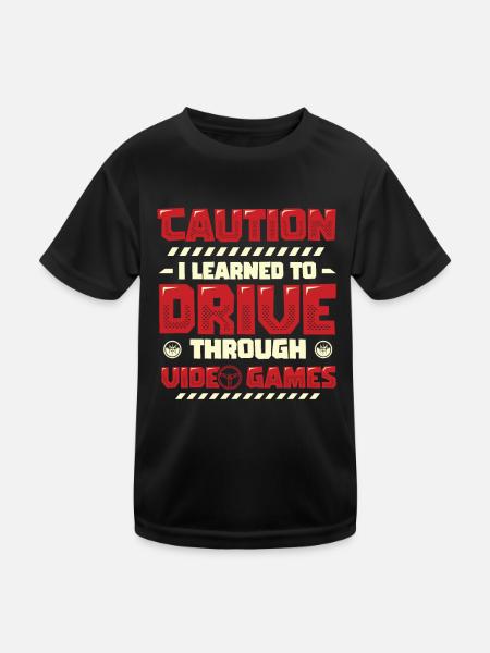 Be careful, I passed the driving test. - Kids Functional T-Shirt - black - Front
