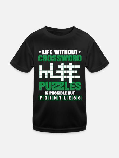 Mots croisés Amateurs de mots croisés - T-shirt sport Enfant - noir - Devant