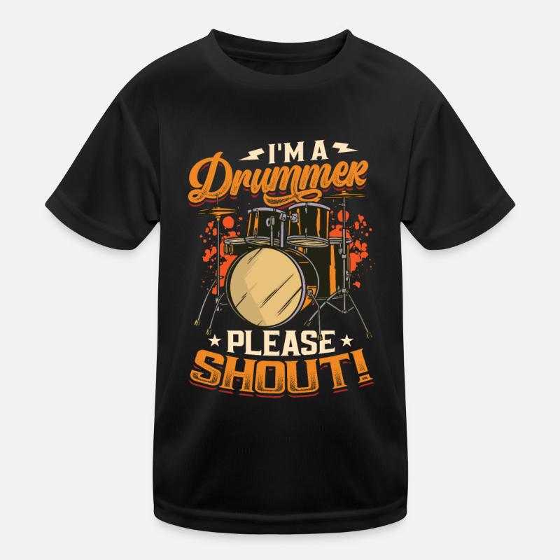 Ich Bin Ein Schlagzeuger Bitte Schreien Kinder Funktions-T-Shirt