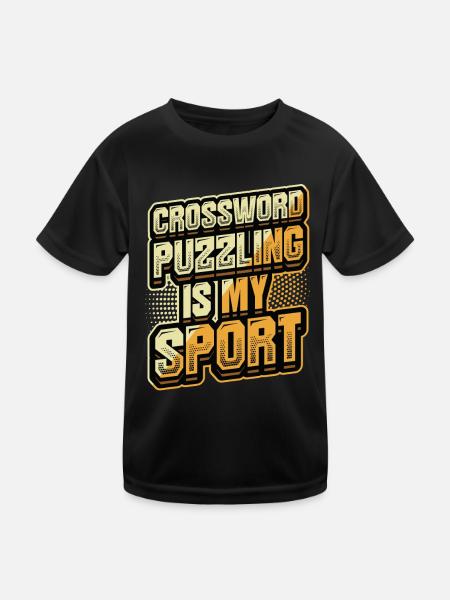 Les mots croisés sont mon sport. - T-shirt sport Enfant - noir - Devant