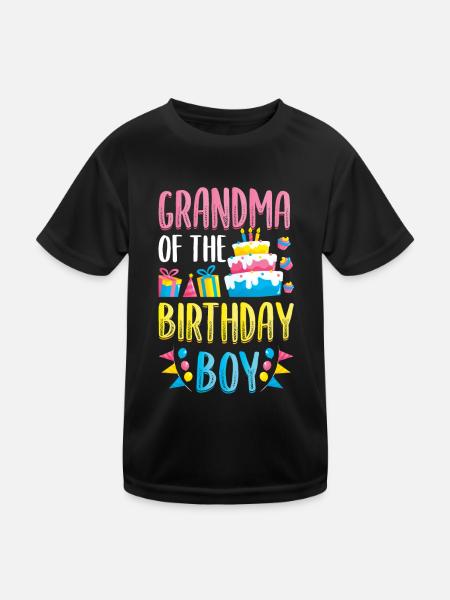 Grandma Of the Birthday Child - Kids Functional T-Shirt - black - Front