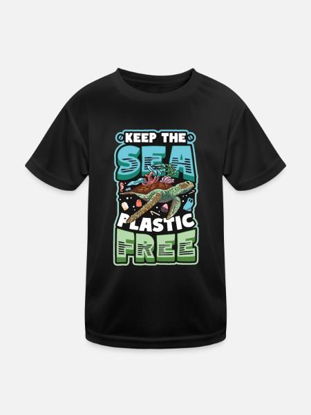 Gardez la mer sans plastique Sauver l’océan - T-shirt sport Enfant - noir - Devant